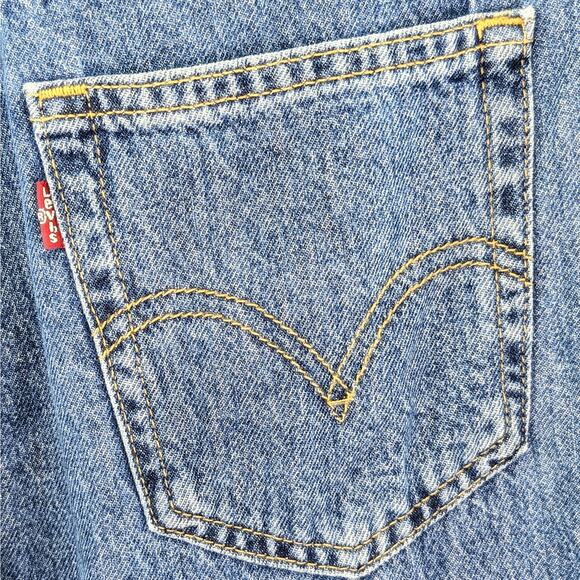 NWT Levi's High Waist Straight Leg Wide Leg Denim Jeans Baggy Y2K Medium Blue 27 - Picture 8 of 9